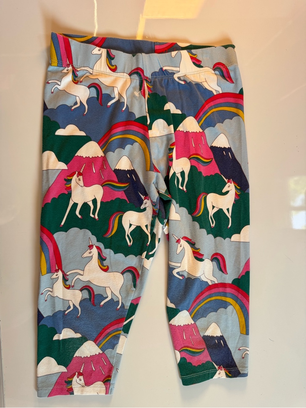 Boden Kids Unicorn Rainbow Leggings - Blue, Green, Pink, White